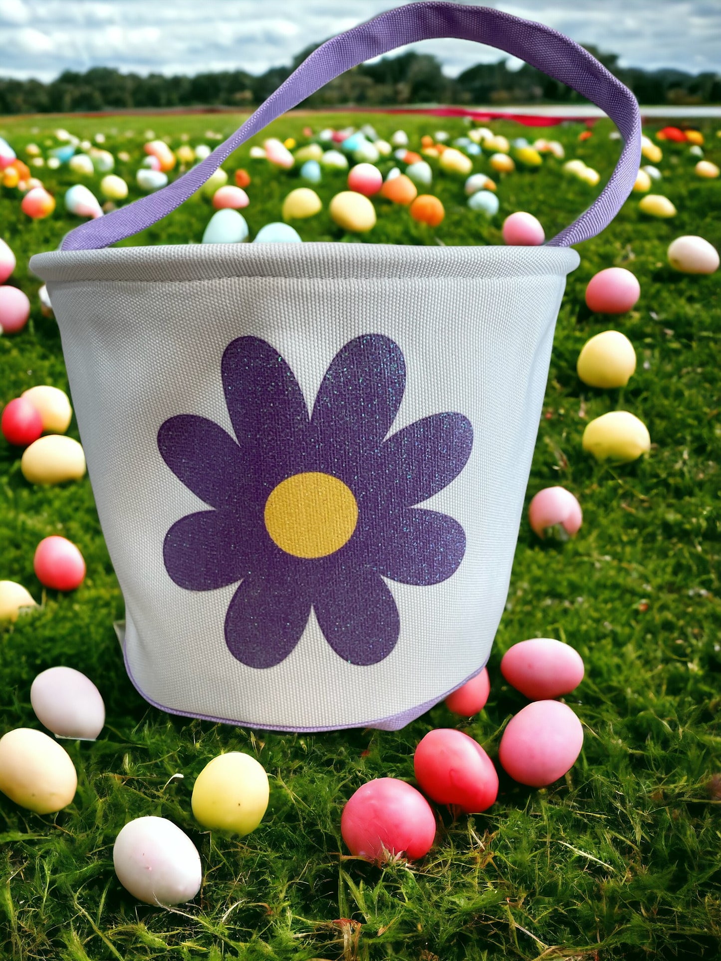 Personalized Purple Flower Easter Basket