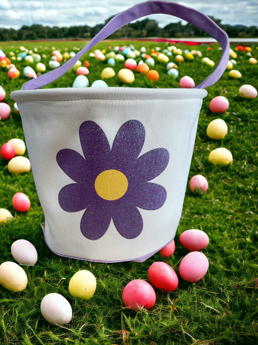 Personalized Purple Flower Easter Basket