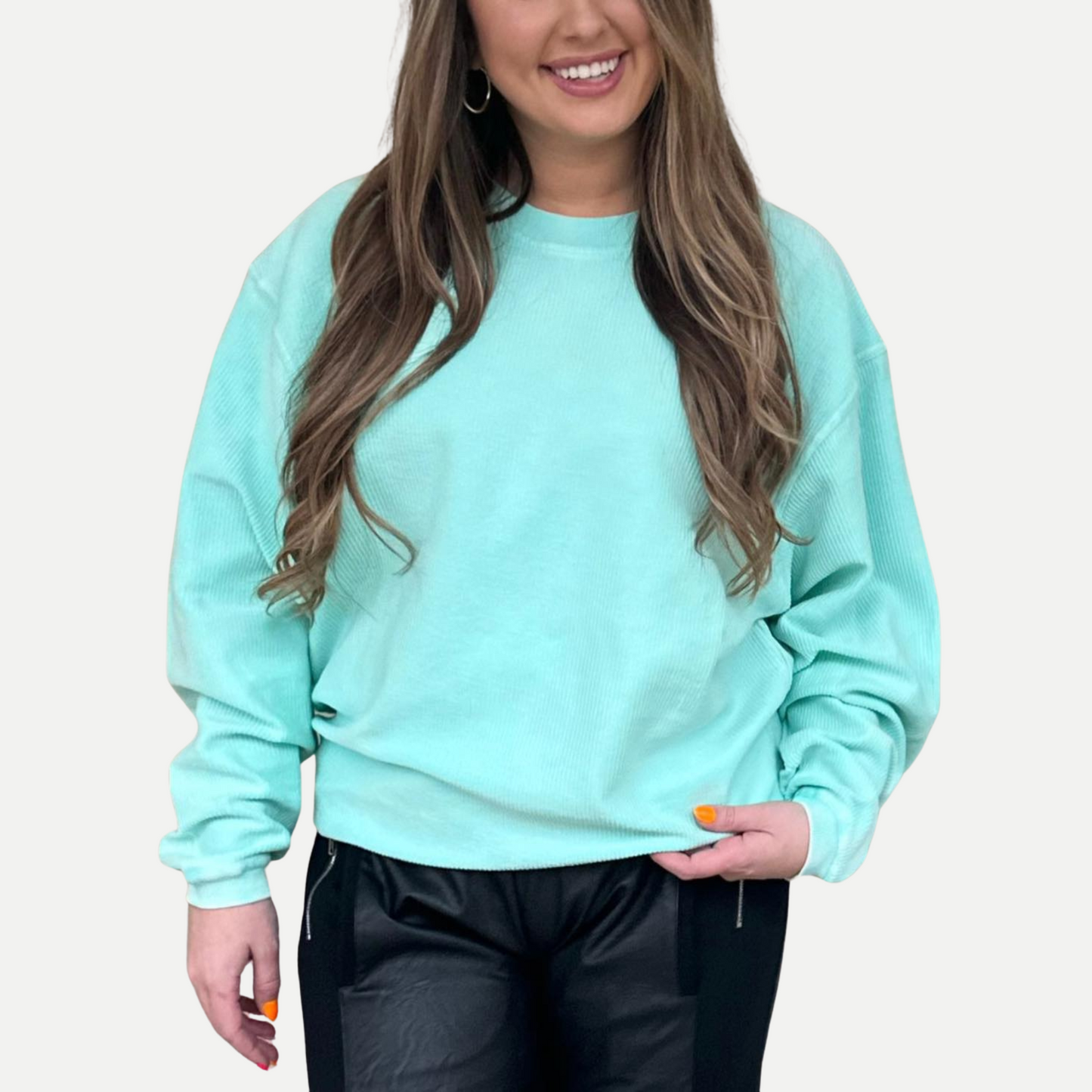 Luxe Corded Crew Sweatshirt