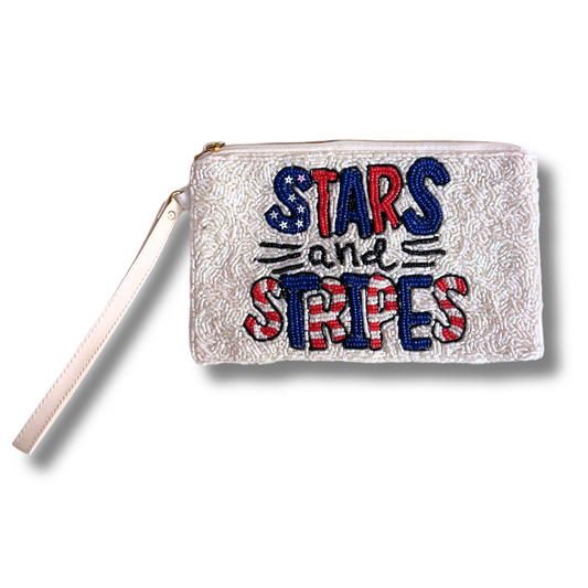 Stars and Stripes Beaded Wristlet