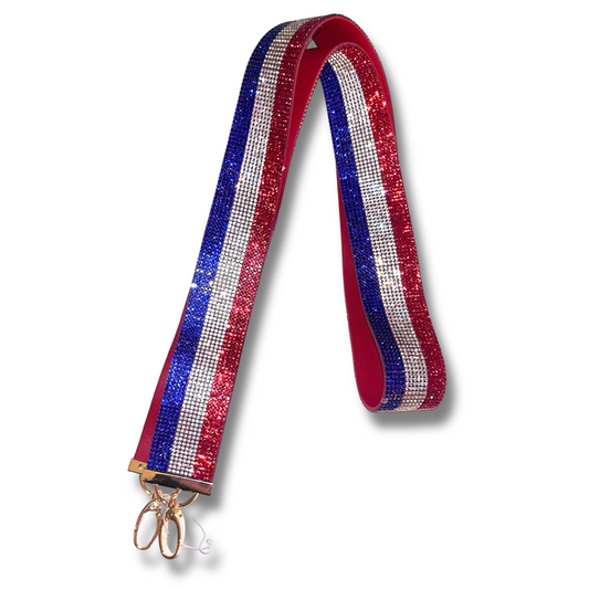 Red White & Blue Glitter Crossbody Strap