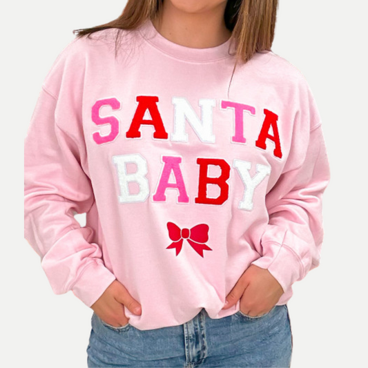 Chenille Santa Baby Sweatshirt