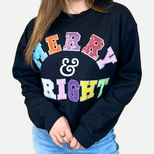 Merry and Bright Sequin Graphic Sweatshirt - Youth & Adult