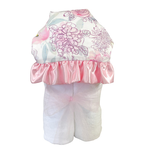 Bashful Pink Floral Hooded Towel